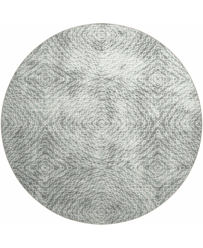 D Style Brisbane Br3 8' X 8' Round Area Rug In Gray