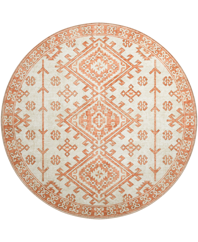 D Style Brisbane Br2 8' X 8' Round Area Rug In Ivory