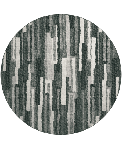 D Style Brisbane Br7 8' X 8' Round Area Rug In Midnight