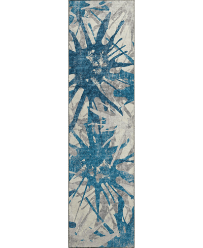D Style Brisbane Br6 2'3" X 7'6" Runner Area Rug In Cobalt