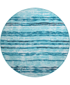 D Style Brisbane Washable Br4 8' X 8' Round Area Rug In Mist