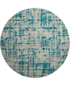 D Style Brisbane Br5 8' X 8' Round Area Rug In Teal
