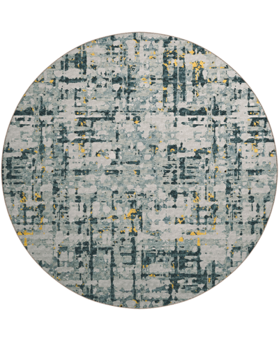 D Style Brisbane Br5 8' X 8' Round Area Rug In Gold-tone