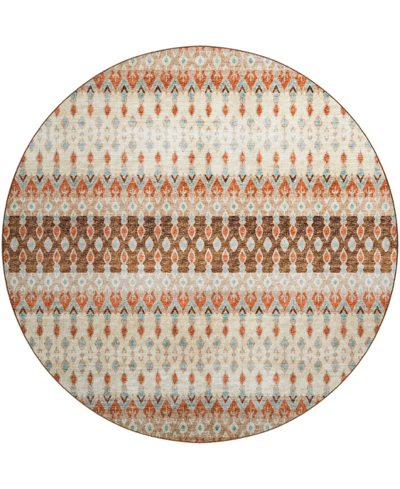 D Style Brisbane Br1 8' X 8' Round Area Rug In Mocha