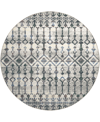 D Style Brisbane Washable Br8 8' X 8' Round Area Rug In Silver-tone