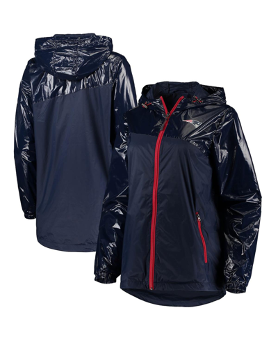 G-III 4HER BY CARL BANKS WOMEN'S G-III 4HER BY CARL BANKS NAVY NEW ENGLAND PATRIOTS DOUBLE-COVERAGE FULL-ZIP HOODIE JACKET