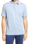 Peter Millar Jubilee Stripe Short Sleeve Stretch Jersey Polo In Lake Blue/ British Grey