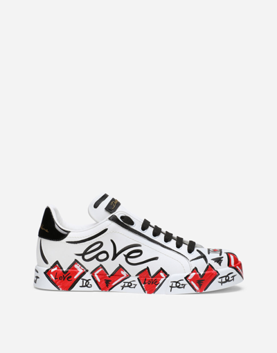 Dolce & Gabbana Limited Edition Valentine's Day Portofino Sneakers In Multicolor