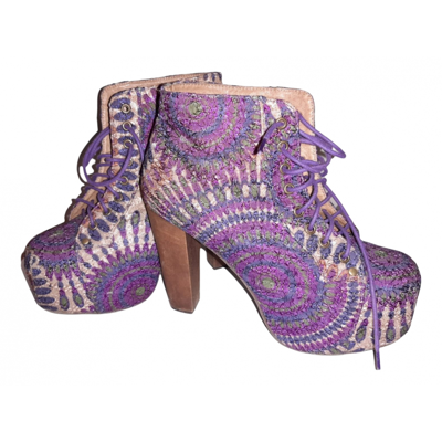 Pre-owned Jeffrey Campbell Cloth Ankle Boots In Multicolour