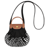 Longchamp Xs Le Pliage Filet Mesh Shoulder Bag In Black