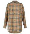Burberry Ladies Vintage Check Stretch Cotton Button-down Collar Shirt In Archive Beige Ip Chk