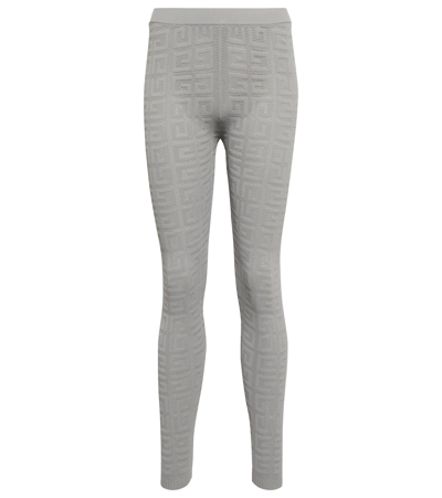 Givenchy 4g Monogram Jacquard Leggings In Cloud Grey