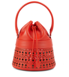 Alaïa Bucket Corset 19 Small Leather Shoulder Bag In Orange Sanguine