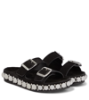 Alaïa Bombe Embellished Suede Slides In Black