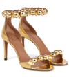 ALAÏA BOMBE EMBELLISHED LEATHER SANDALS