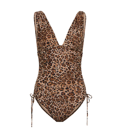 Melissa Odabash Chile Drawstring-side One-piece Swimsuit In Brown