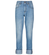BRUNELLO CUCINELLI EMBELLISHED MID-RISE STRAIGHT JEANS