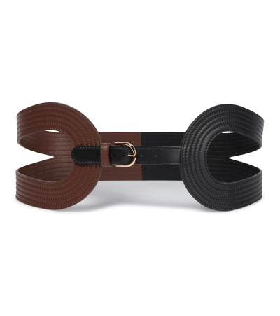Gabriela Hearst Lazaro Two-tone Belt In Cognac/black