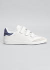 Isabel Marant Beth Mixed Leather Triple-grip Sneakers In Indigo