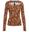 Victoria Beckham Floral Cutout Top In Multicoloured