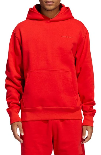 Adidas Originals X Pharrell Williams Unisex Basics Hooded Sweatshirt In Red