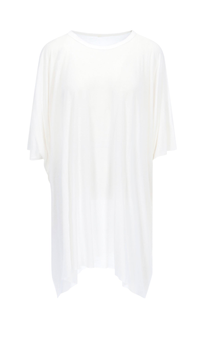 Rick Owens Minerva Asymmetric Draped T-shirt In White