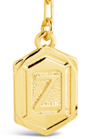 Sterling Forever 14k Gold Plated Hexagon Tag Initial Pendant Necklace In Gold-z