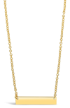 Sterling Forever Sterling Silver Mini Bar Necklace-gold In Gold