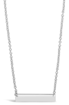 Sterling Forever Mini Bar Pendant Necklace In Silver