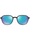 Ray Ban Polarised Blue Lens Acetate Square Sunglasses In Blau
