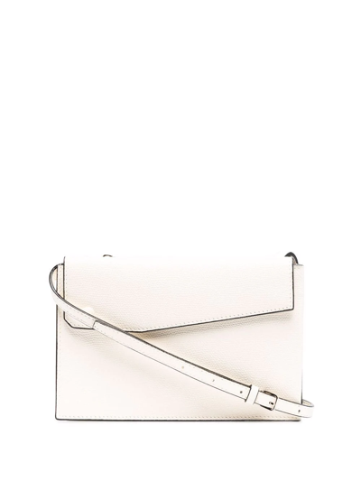 Valextra Large Pocket Crossbody Bag In Weiss