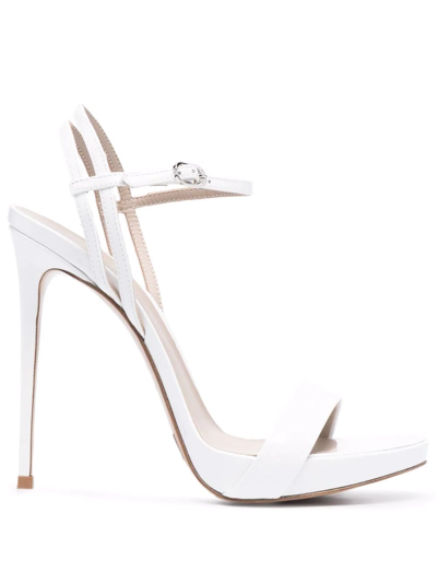 Le Silla Gwen Sandals In White Leather