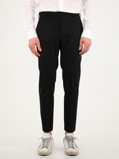 Pt01 Black Wool Trousers