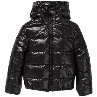 Balmain Kids' Logo印花填充外套 In Black