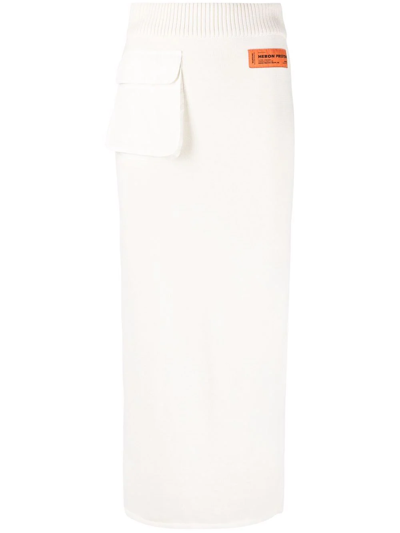 Heron Preston Mid-length Knitted Skirt In Beige