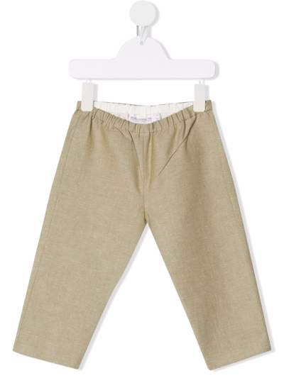 Bonpoint Babies' Dandy Straight-leg Trousers In Green
