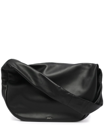 Juunj Curved-edge Body Shoulder Bag In Black