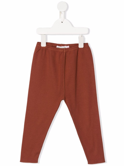 Bonpoint Babies' Cotton Knit Leggings In Brown