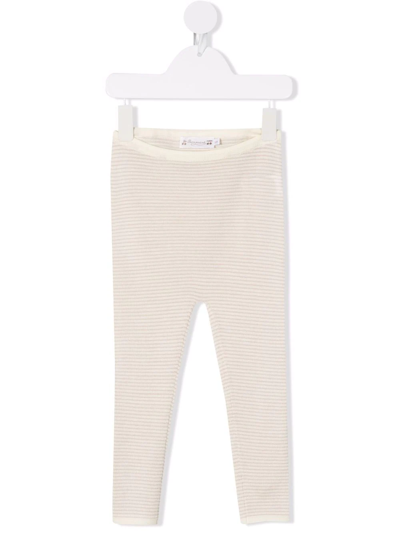 Bonpoint Babies' Alegg Striped Wool Leggings In Neutral