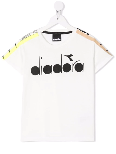 Diadora Junior Kids' Logo-print T-shirt In White