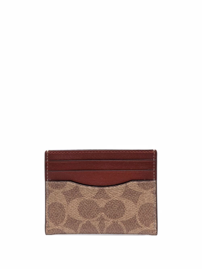 Coach Logo-monogram Cardholder In Brown