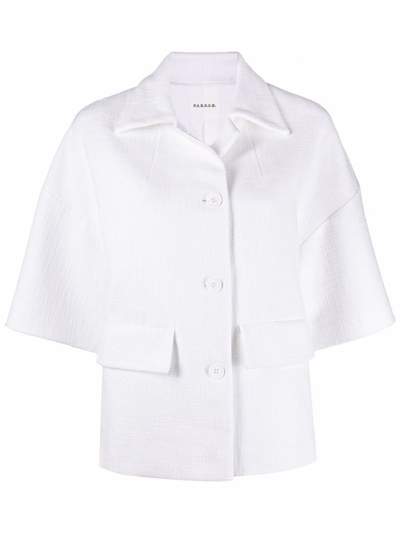 P.a.r.o.s.h Short-sleeved Cotton Jacket In White