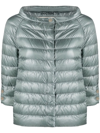 Herno Quilted Feather Down Jacket In Green