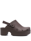 Xocoi Logo-embossed Slingback Platform Clogs In Dark