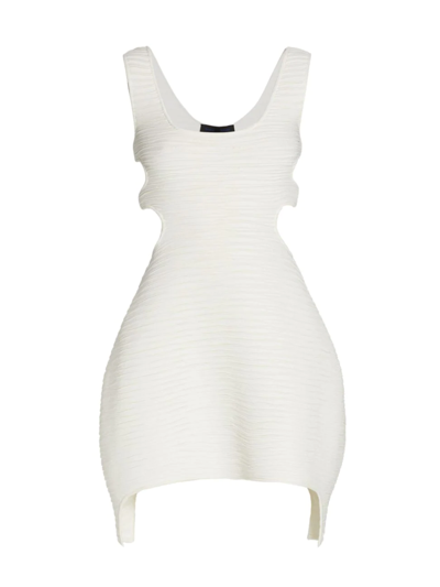 Proenza Schouler Asymmetric Cloque Knit Tank In White