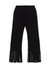 Proenza Schouler Knit Fringe Trim Biker Shorts In Black