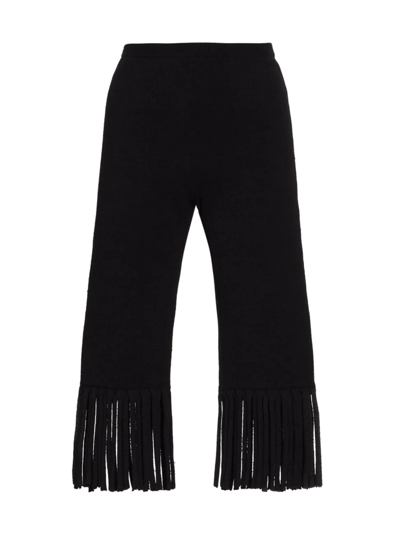 Proenza Schouler Knit Fringe Trim Biker Shorts In Black