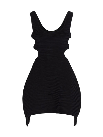 Proenza Schouler Asymmetric Cloque Knit Tank In Black