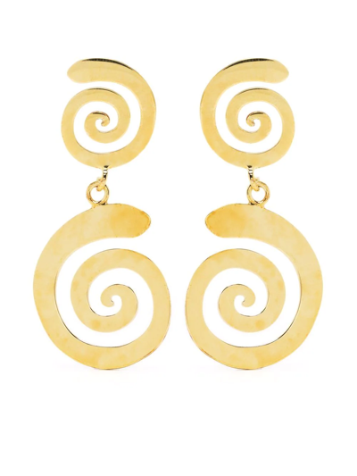 Albert Coll Fortuna Spiral Earrings In Gold