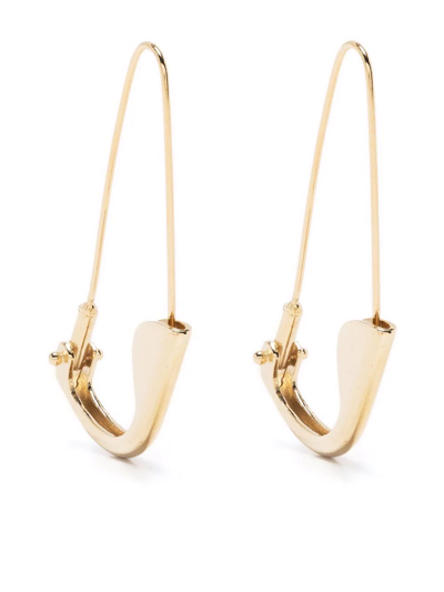 Beatriz Palacios Safety Pin Earrings In Gold